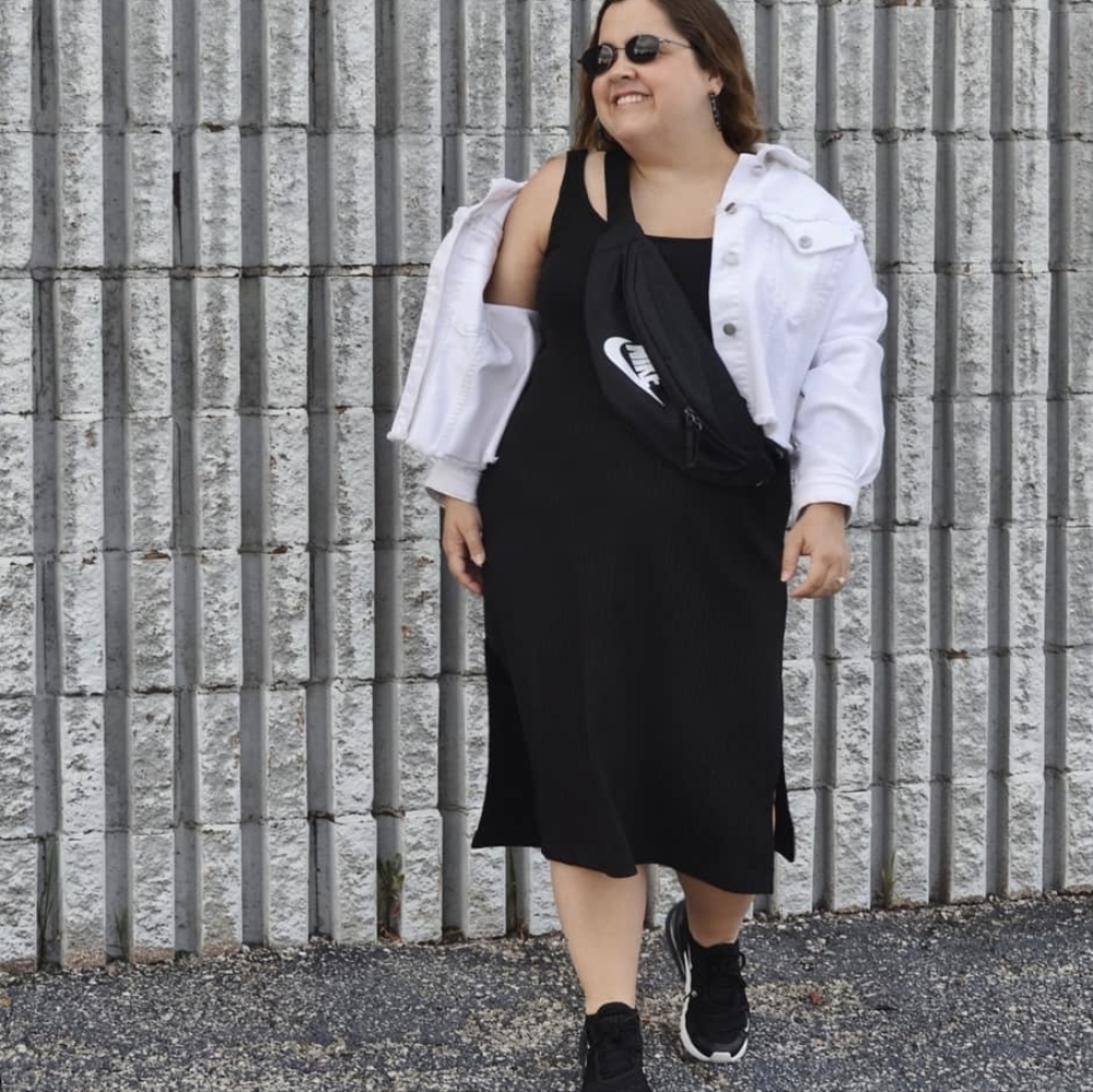 Eloquii black ribbed knit dress sz 14/16
